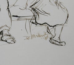 Couple in Mexico - II, Modern Ink on Paper by Ira Moskowitz