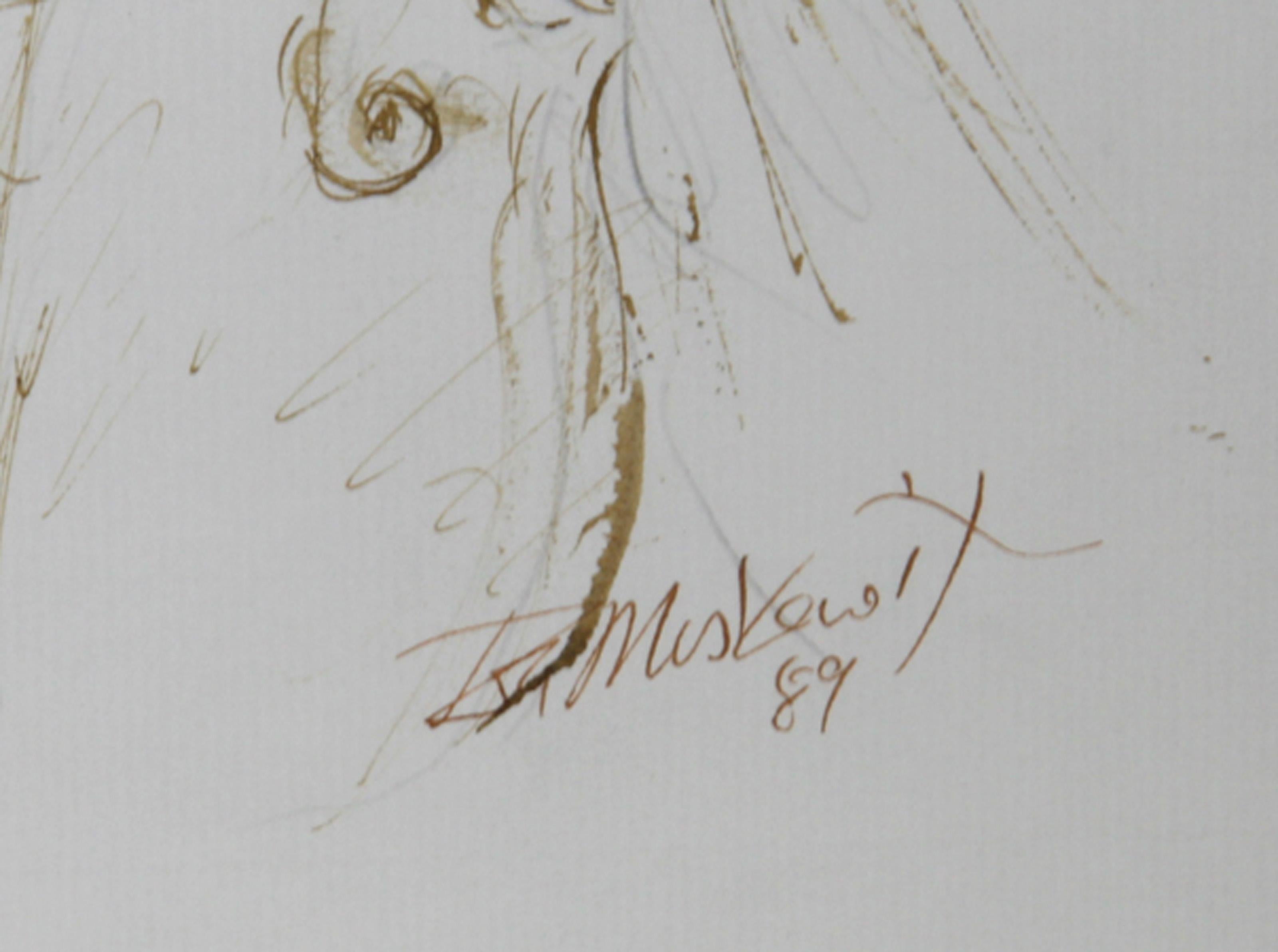 Player Double Bass Player - I, encre moderne sur papier d'Ira Moskowitz en vente 1