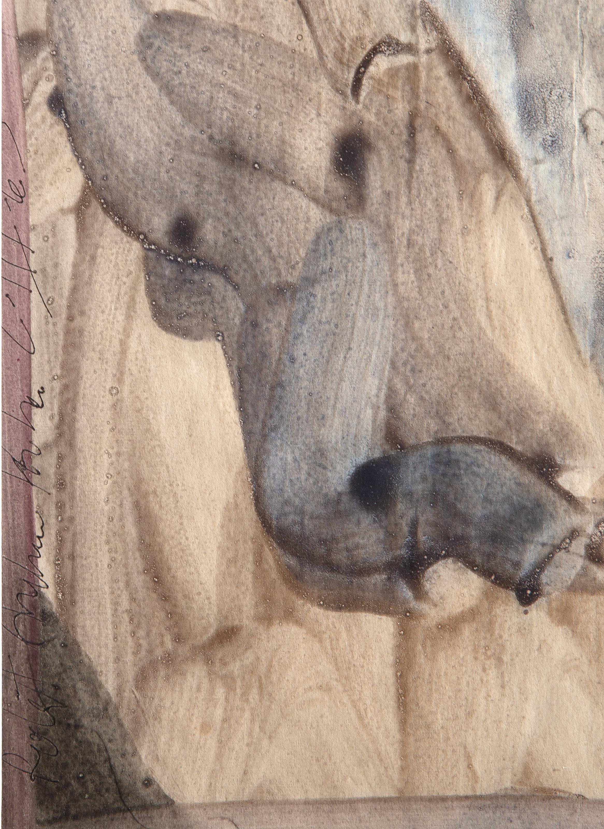 Portrait personnel assis, aquarelle moderne sur papier de Robert Andrew Parker en vente 2