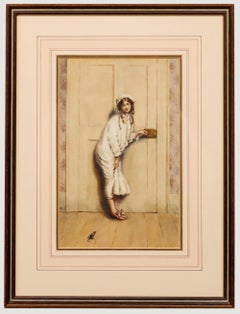 A. L. E.  - Early 20th Century Watercolour, A Small Fright