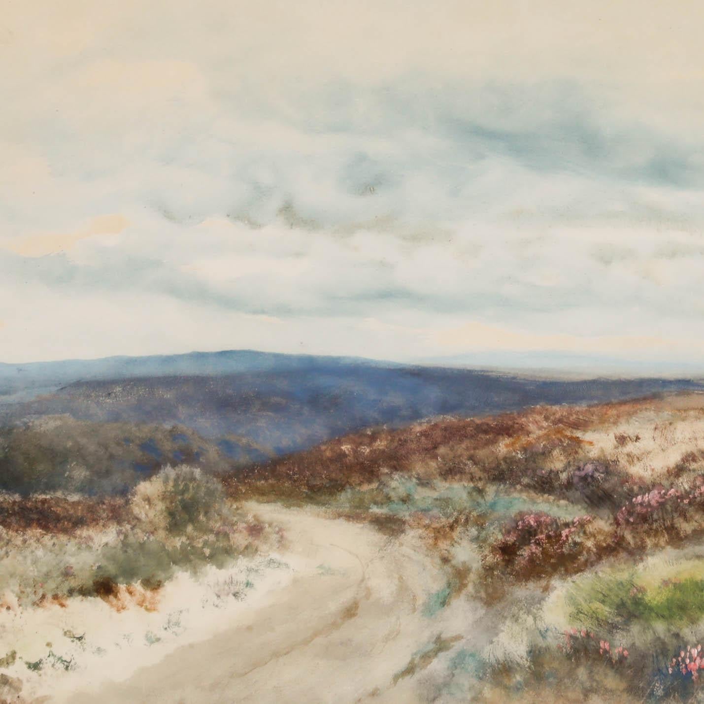 Reginald Daniel Sherrin (1891-1971) - Acquerello, Sentiero di brughiera con erica in vendita 3