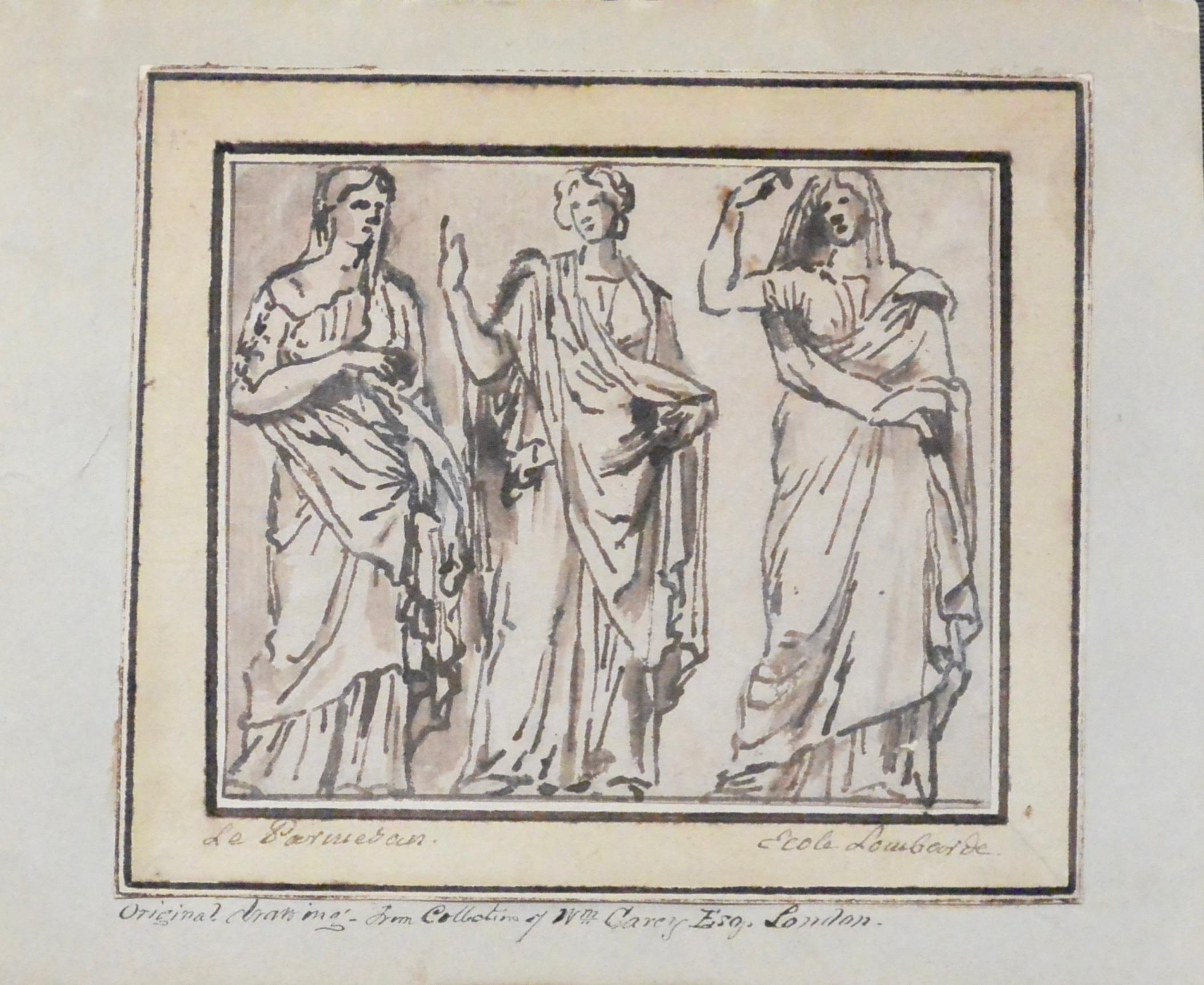 Figurale Tintenstudie von Parmigianino – Art von (aft.) Parmigianino
