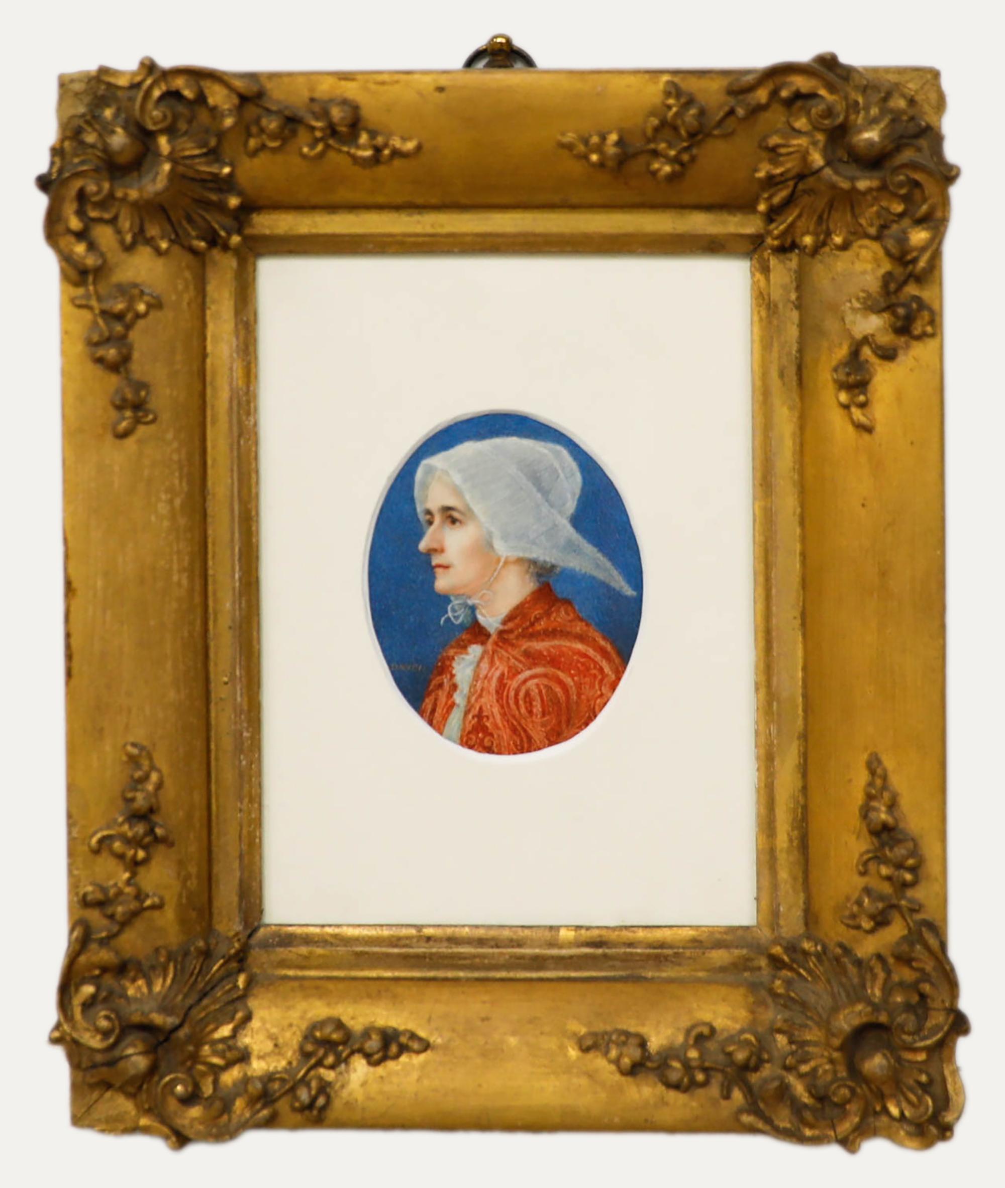 Portrait di Unknown - Davey - Acquerello della fine del XIX secolo, Donna bretone