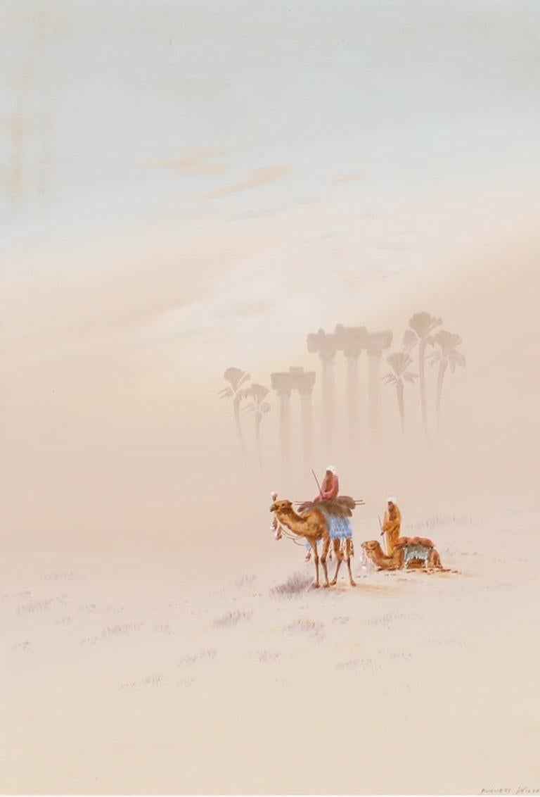 Wilson Furness  - 20th Century Watercolour, Camels and Ruins - Art by Unknown