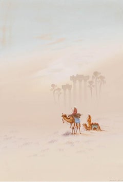 Wilson Furness  - 20th Century Watercolour, Camels and Ruins