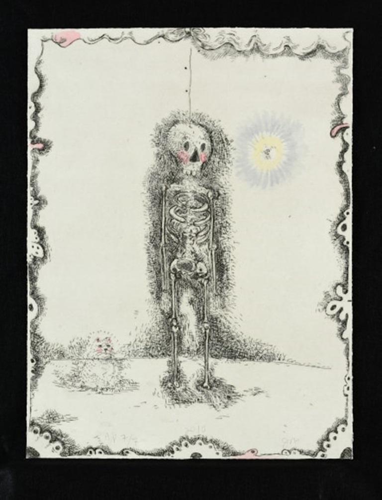Skeleton, Cat, and Moth, Ink on Paper Drawing by Jeffry Mitchell, 2010

Additional information:
Medium: Ink on paper
Dimensions: 20 x 18 in

About artist: Jeffry Mitchell’s primary medium is ceramic and he is well versed in its traditions around the
