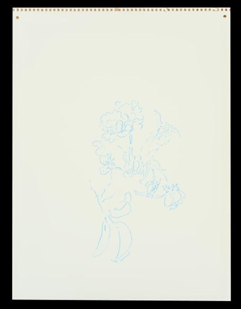 Roses, Blue, Line Drawing by Jeffry Mitchell, 2010