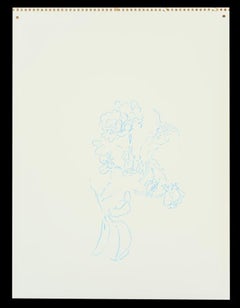 Rosas, Azul, Dibujo lineal de Jeffry Mitchell, 2010