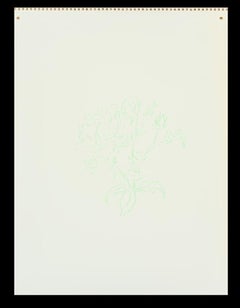 Rosas, verde claro, dibujo de Jeffry Mitchell, 2010