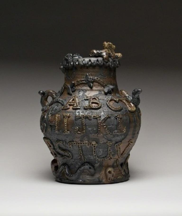 Alphabet Pot, Stoneware by Jeffry Mitchell, 2017