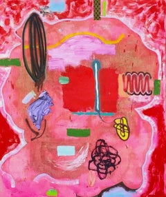 Parallax nº 2 (pequeño rojo), Pintura de Max Presneill, 2022