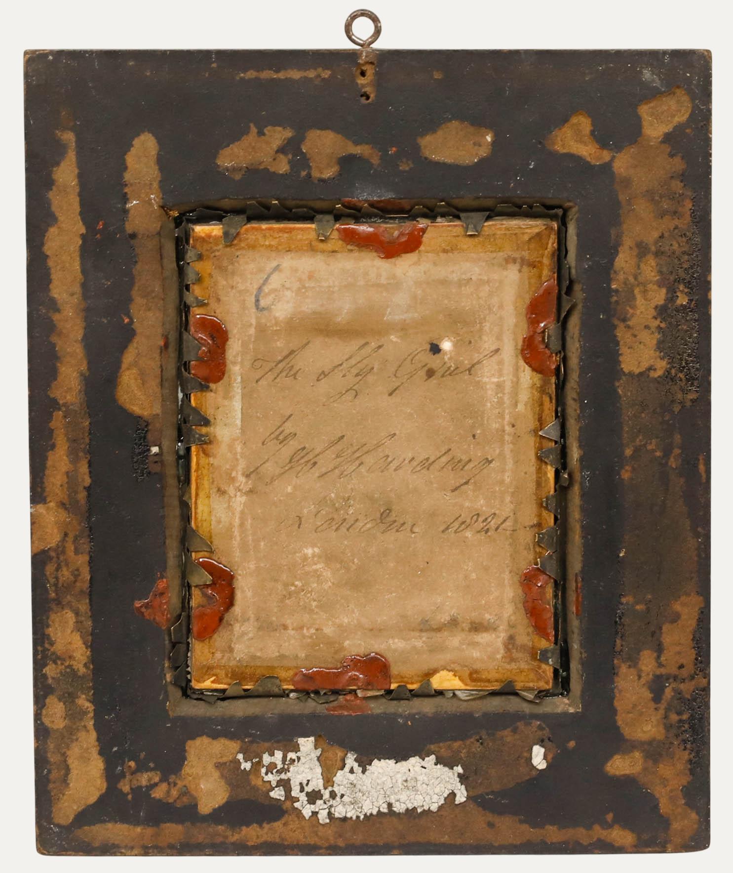 H. Harding - Acquerello in miniatura del 1821, La ragazza furba in vendita 2