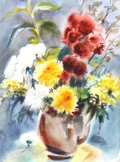 Vase of Flowers, aquarelle impressionniste d'Eve Nethercott