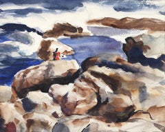 Rockport, impressionistisches Aquarell von Eve Nethercott