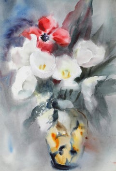 Bouquet di fiori, acquerello impressionista di Eve Nethercott