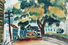 Rockport, impressionistisches Aquarell von Eve Nethercott