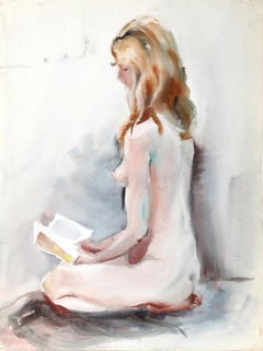 Nudo seduto, acquerello impressionista di Eve Nethercott