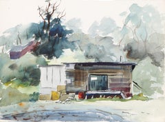 Capanna, acquerello impressionista di Eve Nethercott