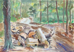 Impressionistisches Aquarell von Eve Nethercott, Aimhi Lodge
