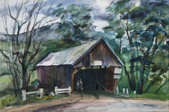Impressionistisches Aquarell von Eve Nethercott, Vermont
