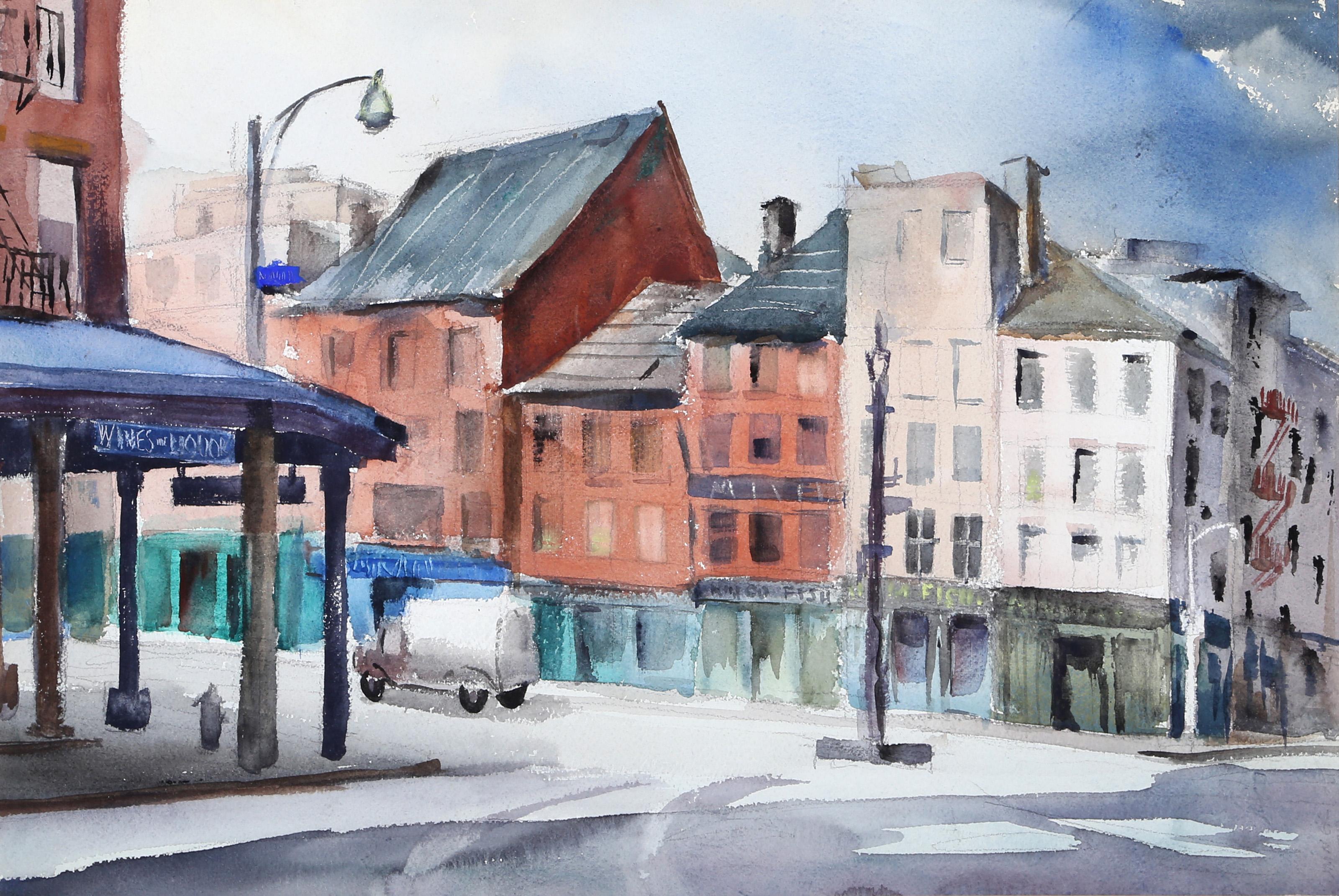 Peck Slip, aquarelle impressionniste d'Eve Nethercott