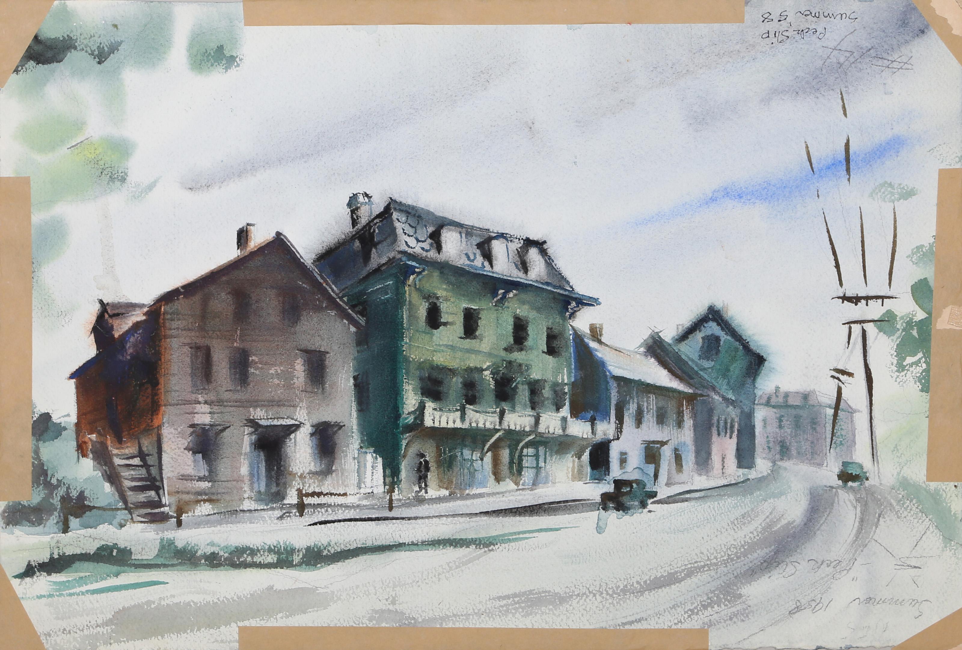 Peck Slip, aquarelle impressionniste d'Eve Nethercott en vente 1