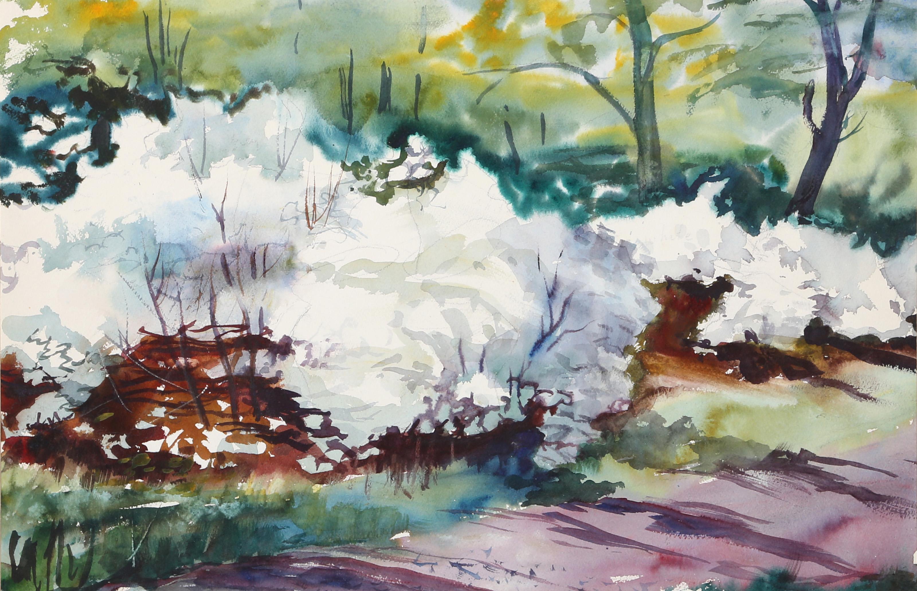 Bronx Park, Impressionist Watercolor by Eve Nethercott