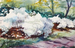 Bronx Park, impressionistisches Aquarell von Eve Nethercott