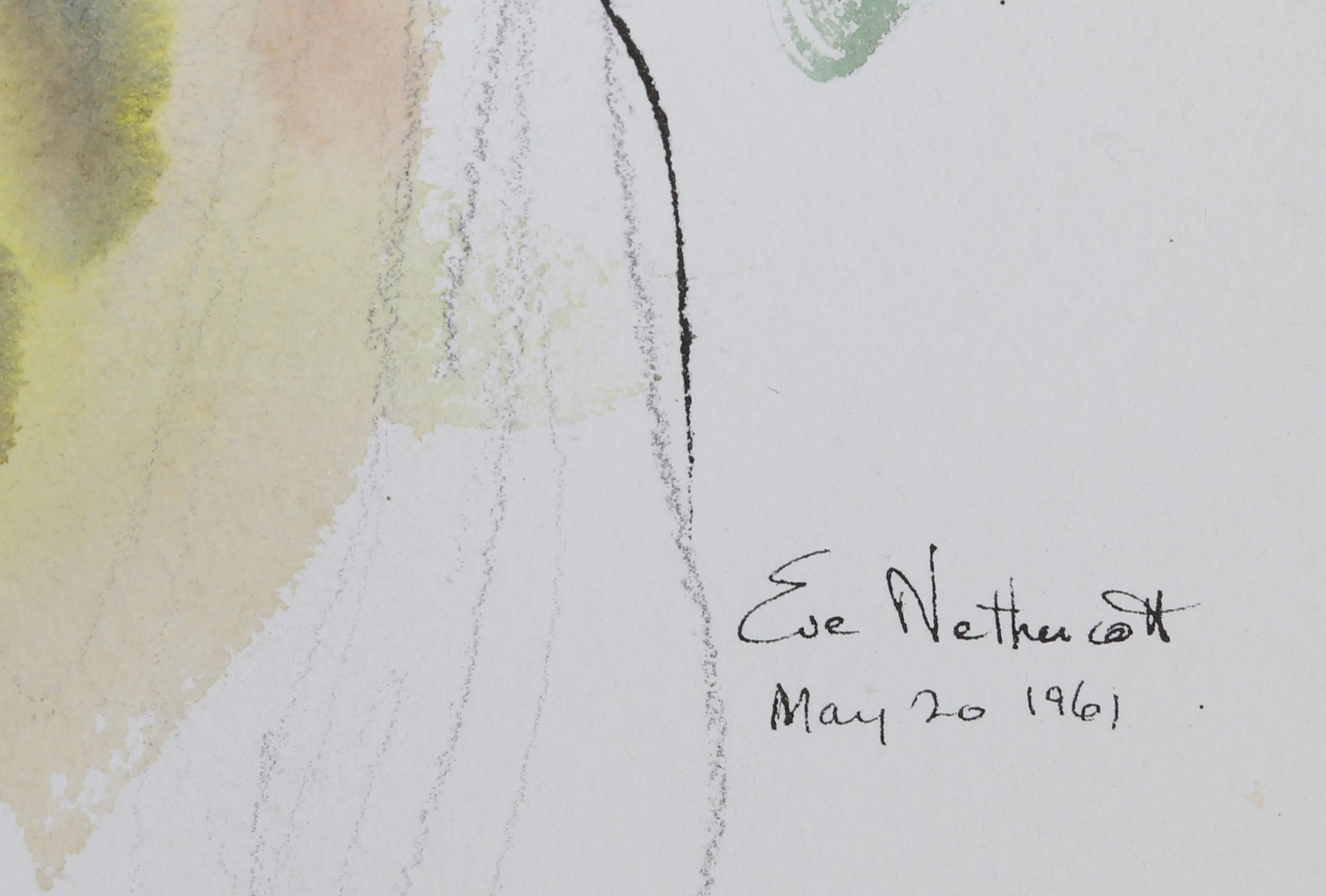 Femme en jaune, aquarelle impressionniste d'Eve Nethercott en vente 1