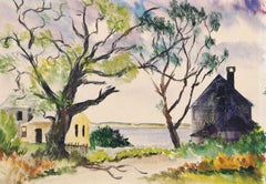 Provincetown, Impressionistisches Aquarell von Eve Nethercott