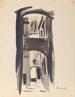 Brüssel, Impressionistisches Aquarell von Eve Nethercott