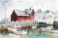 Rockport, impressionistisches Aquarell von Eve Nethercott