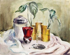 Nature morte à la cigarette, aquarelle impressionniste d'Eve Nethercott
