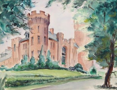 Flushing Armory, impressionistisches Aquarell von Eve Nethercott
