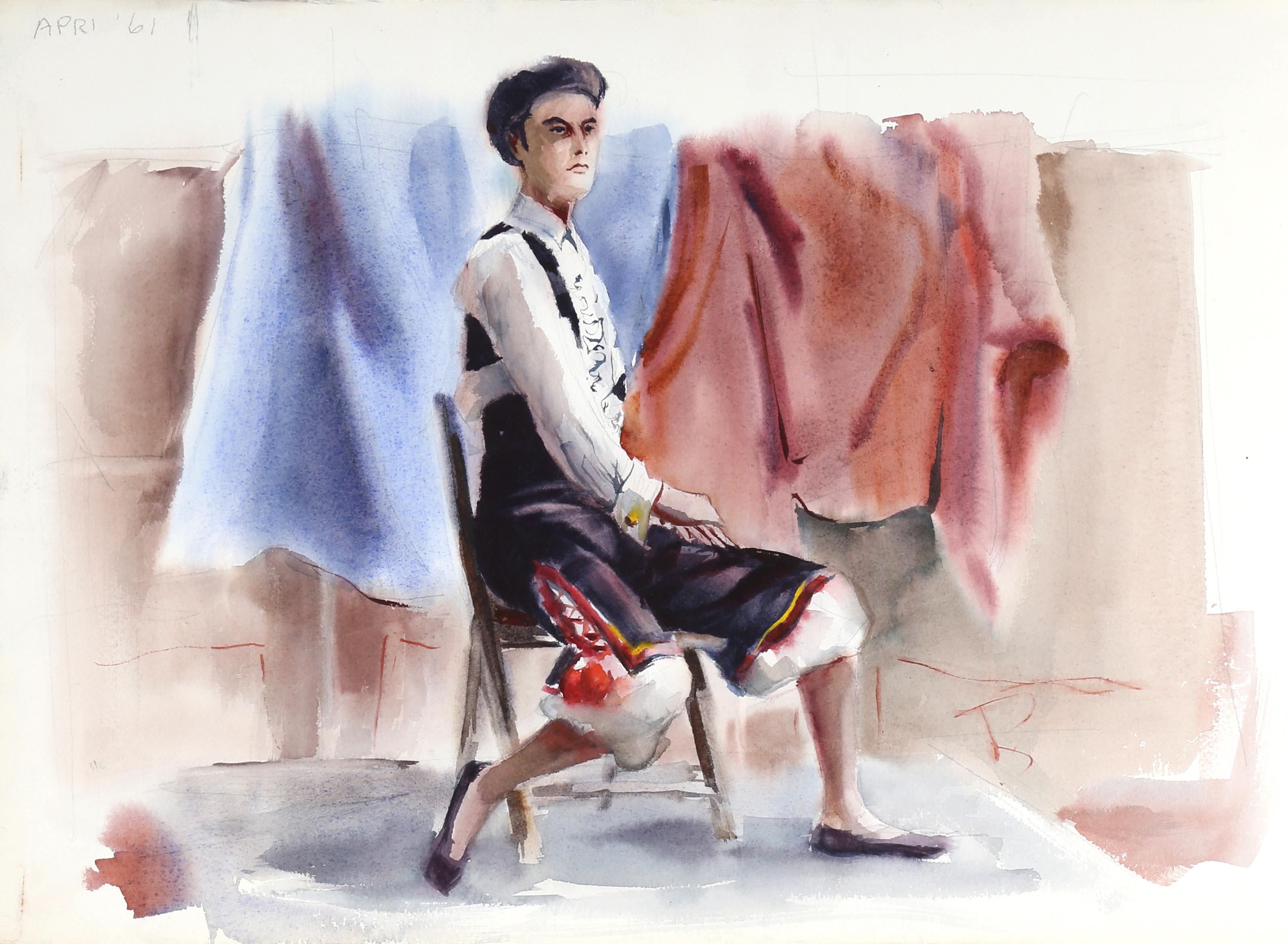 Sitting Drawings and Watercolor Paintings