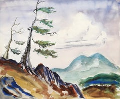 Windy Day, impressionistisches Aquarell von Eve Nethercott
