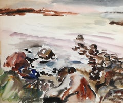 Rockport, impressionistisches Aquarell von Eve Nethercott