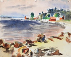 Impressionistisches Aquarell von Eve Nethercott, Maine