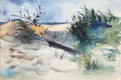 Hampton Bays, impressionistisches Aquarell von Eve Nethercott