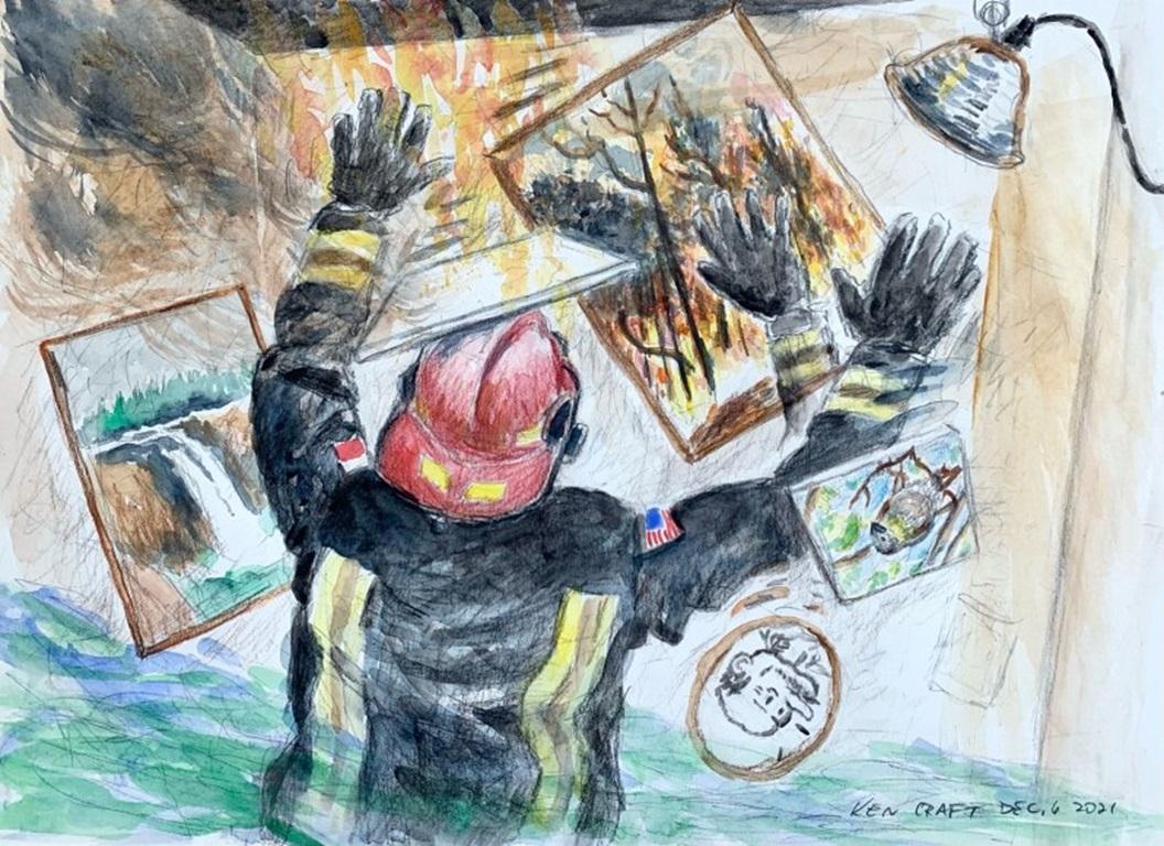 Unknown Abstract Drawing - Salvage no. 1, Drawing by Kenneth Craft, 2021