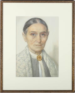 Edward Ridley (1883-1946) - 1918 Aquarell, Frau mit Brosche und Schal