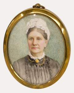 Miniature 19th Century Watercolour - Victorian Lady