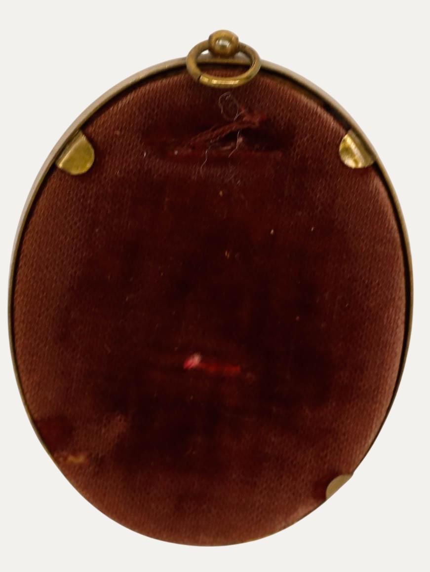 Acquerello in miniatura del XIX secolo - Signora vittoriana - Art di Unknown