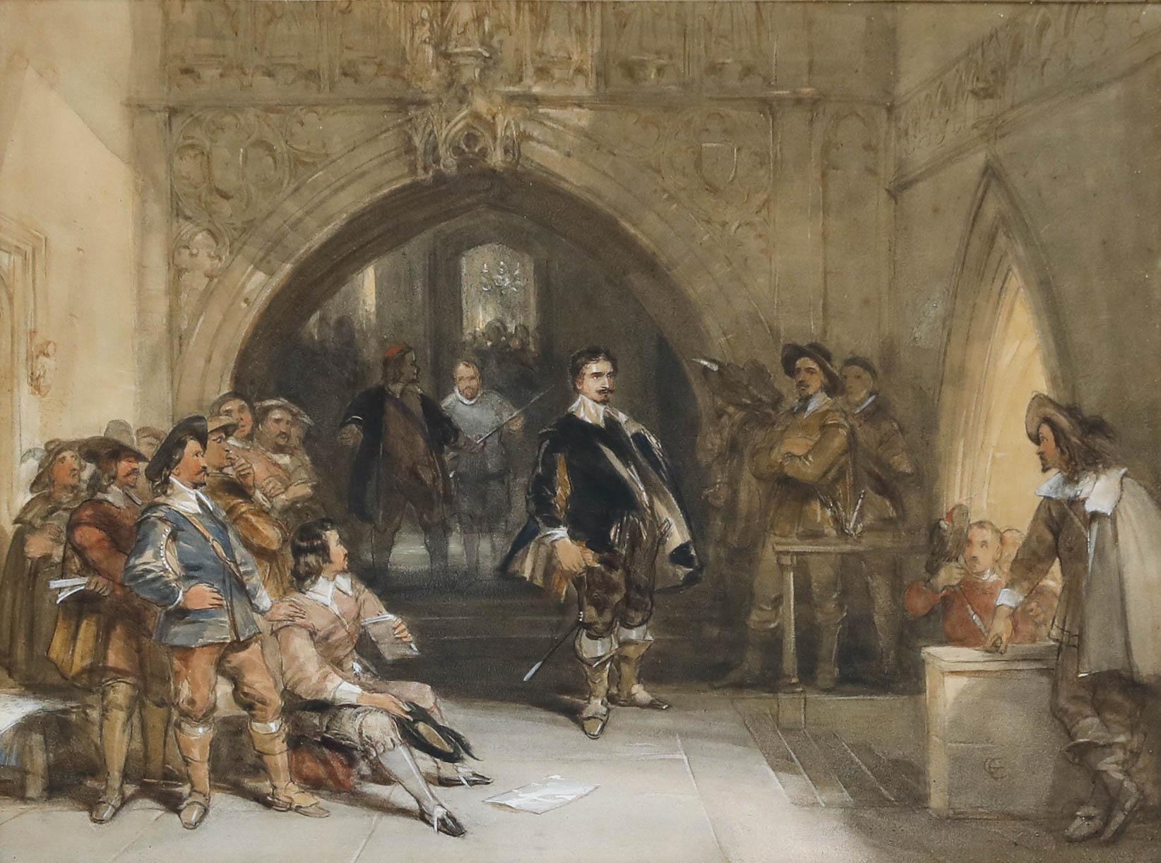 George Cattermole (1800-1868) - Framed Watercolour, The Explanation 1