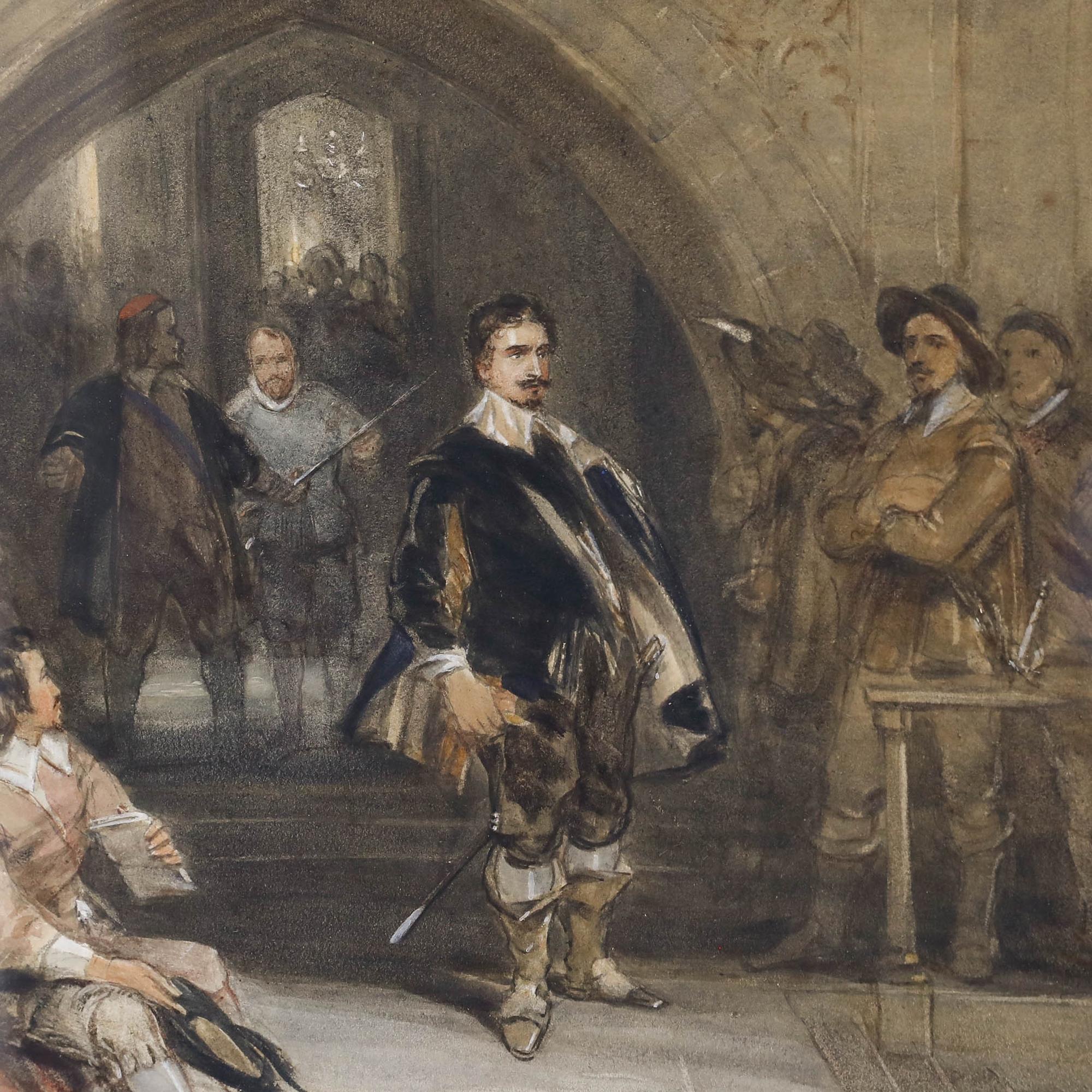 George Cattermole (1800-1868) - Framed Watercolour, The Explanation 4