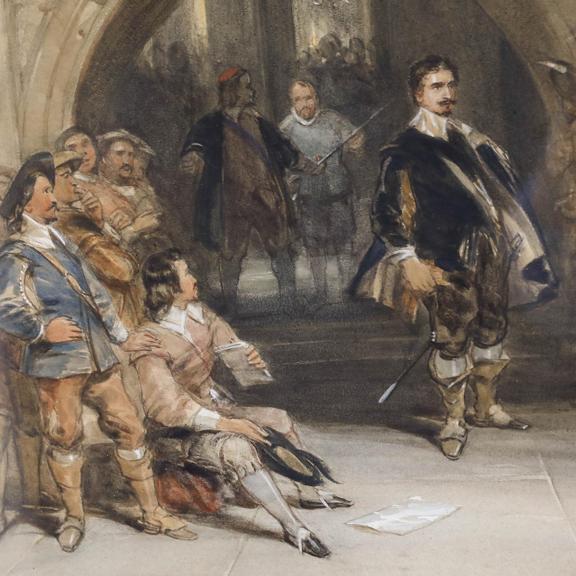 George Cattermole (1800-1868) - Framed Watercolour, The Explanation 3