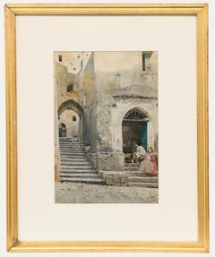 Peter Woltze (1860-1925) - Early 20th Century Watercolour, The Steps