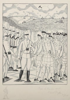 Tirez les Premiers, Messieurs les Français - Impressionist Woodcut by Raoul Dufy