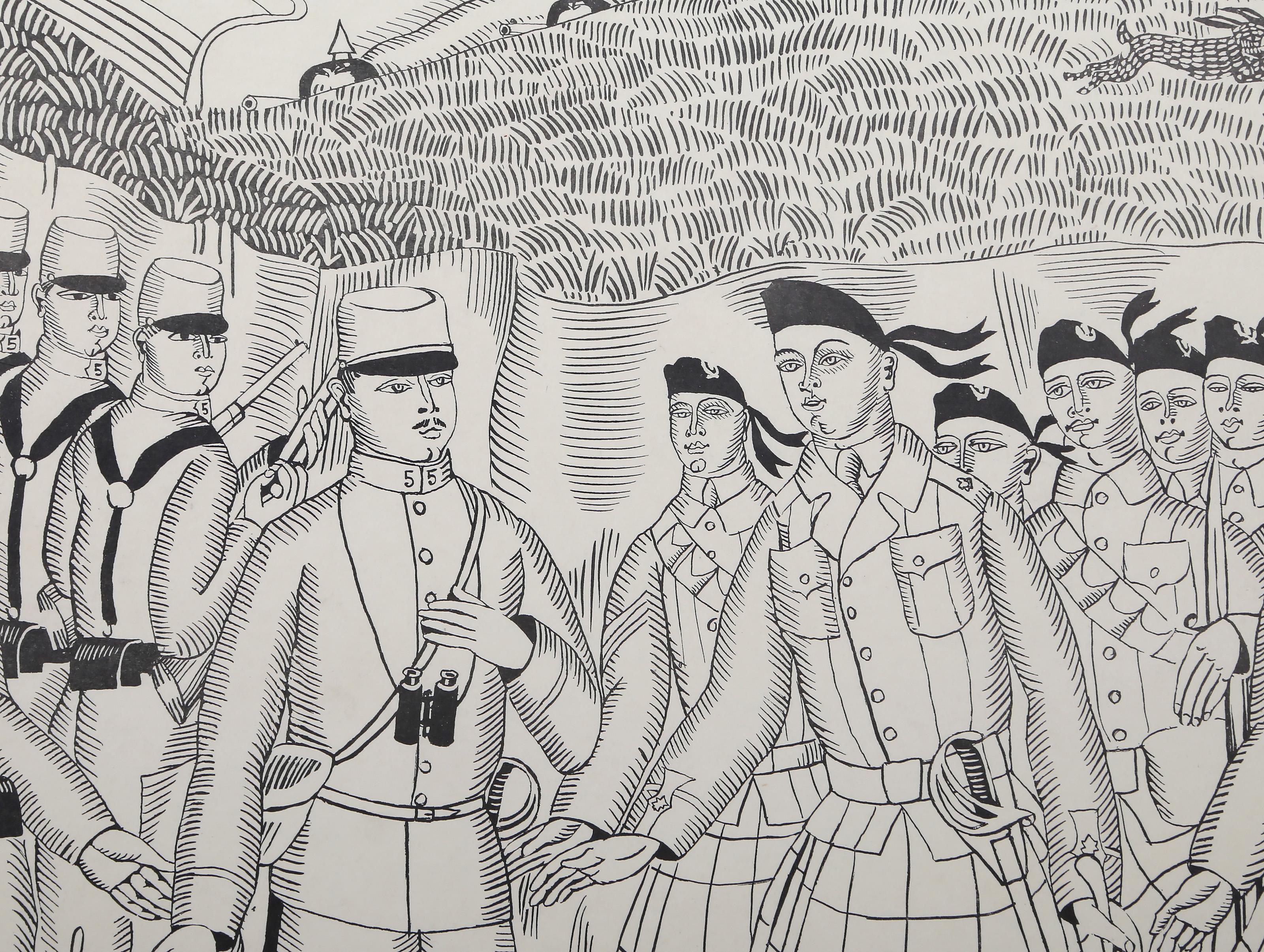 Tirez les Premiers, Messieurs les Français - Impressionist Woodcut by Raoul Dufy For Sale 3
