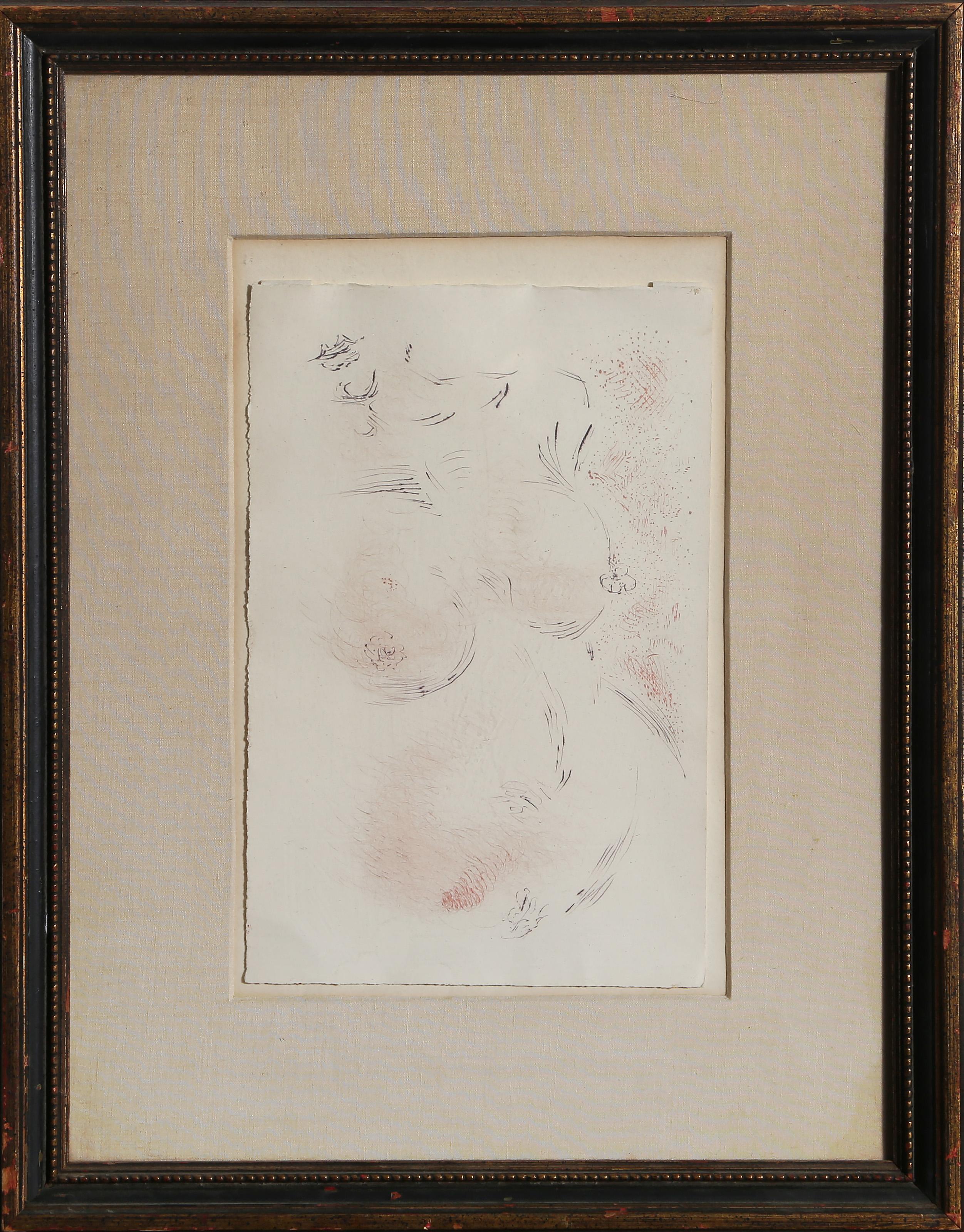 André Masson Nude Print - Por Le Mal de Marcel Arland, Surrealist Drypoint Etching by Andre Masson